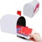 4E's Novelty Mini Valentine Mailbox – 5x3" Tin Mailbox for Kids, Cards, Candy & Classroom Favors – Cute DIY Craft Mailbox with Swinging Flag for Pretend Play, Notes, Gifts & Valentine’s Day Exchange